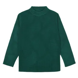 Elefantino Pack Of 2 Full Sleeves Solid Sweater - Green & Mustard image 3