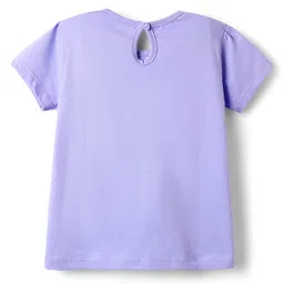 Babyhug 100% Cotton Knit Half Sleeves T-Shirt with Text Print - Purple image 2