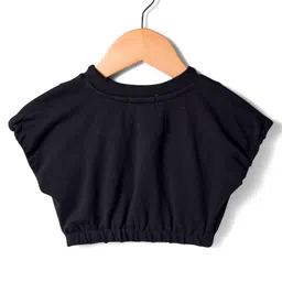 Ucb Knit Half Sleeves T-Shirt With Brand Name Print - Black image 2