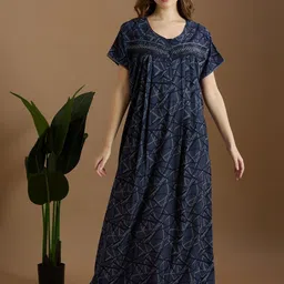 NIGHTSPREE Abstract Printed Maxi Nightdress-picture-22