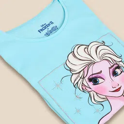 Kidsville Half Sleeves Frozen Theme Printed T Shirt - Blue image 4