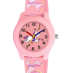 KIDSUN Kids Printed Dial & Straps Analogue Multi Function Watch 901_PINK_PINK image 3