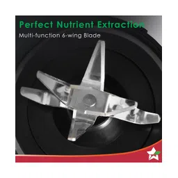 Wonderchef Nutri-blend Activ Mixer Grinder Blender Smoothie Maker 500W 22000 RPM 100% Full Copper Motor 1 Unbreakable Jars SS Blades - Black image 5