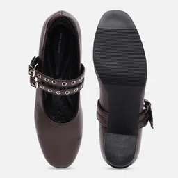 Van Heusen Woman Round Toe Block Heels Mary Janes with Buckles image 2