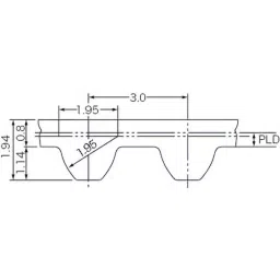 Mitsuboshi Chloroprene Rubber Super Torque Timing Belt S3M Type (Length 774 mm, Teeth 258), 150S3M774G-picture-47