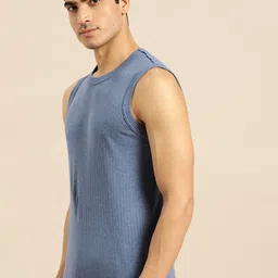 Jockey Men Blue Self Striped Innerwear Vest image 5