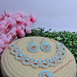 VATSALYA creation Alloy Gold- plated Turquoise Jewellery Set - Pack of 3-picture-23