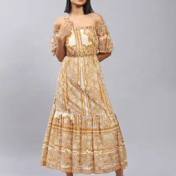 Label Ritu Kumar Beige Printed Maxi Dress-picture-43