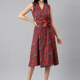 SHOWOFF Multicolor Floral Print Wrap Dress-image-99