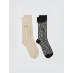 GANT Mens Houndstooth Multicolour Textured Socks - Pair of 2-picture-43
