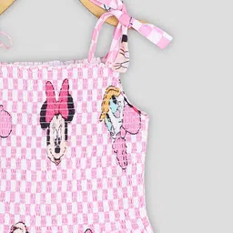 White World Girls Cartoon Characters Mickey Mouse Print Fit & Flare Maxi Dress image 4