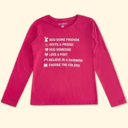 Pantaloons Junior Fuchsia Pink Cotton Printed Full Sleeves T-Shirt-picture-25