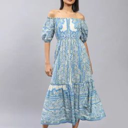 Label Ritu Kumar Blue Printed Maxi Dress-picture-19