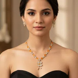 saadgallery Women Floral Necklace and Earrings-picture-26