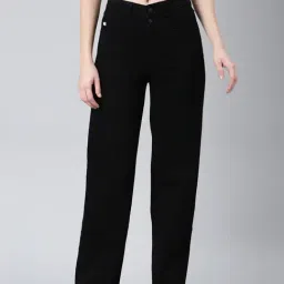 SHOWOFF Black Denim Relaxed Fit Mid Rise Jeans-image-94