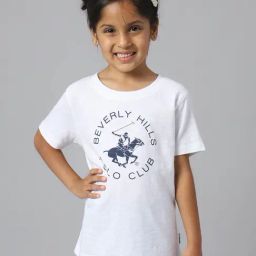 Beverly Hills Polo Club Kids White Logo Print T-Shirt-picture-41