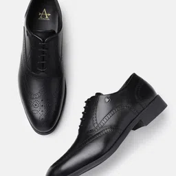 Arrow Men Textured Formal Leather Brogues-picture-31