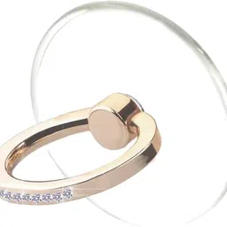 KolorFish Transparent Phone Ring Stand Holder Mobile Phone Ring Holder Finger Grip 360 Degree Rotation (Bling Gold Transparent Round) image 1