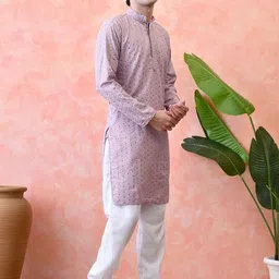 KUNDALI KAKSHAY Ethnic Motifs Embroidered Thread Work Straight Kurta With Pyjamas image 3