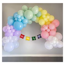 Special You Half Birthday Decoration DIY Combo Kit Pastel Rainbow Theme with It's My Half Birthday Banner Multicolor- Pack of 63 Items-picture-41