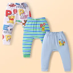 Babyhug Disney Interlock Knit Full Length Diaper Leggings With Winnie The Pooh Graphics Pack Of 3 - Light Blue & Light Green-picture-25