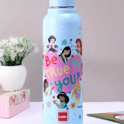 Cello Puro Steel Benz Icon Water Bottle With Disney Princess Print Light Blue - 520 ml.-image-4