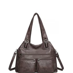 CORSICA Women Solid Structured Zip Detail Shoulder Bag-image-91