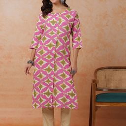 Anouk Rustic Women Geometric Printed Sequinned Kurta-picture-47