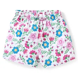 Babyhug Cotton Knit Shorts with Floral Print Bow Applique  Pack of 3 - Multicolour image 2