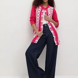 Roadster Women Pink Wool Cardigan Sweaters-image-89