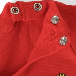 Doodle Poodle 100% Cotton Half Sleeves T-Shirt with Easter Bunny Print - Red image 4