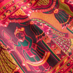 Bhartiya Paridhan Silk Woven Half Sleeves Plated Ethnic Dress With Embroidery - Dark Pink image 4