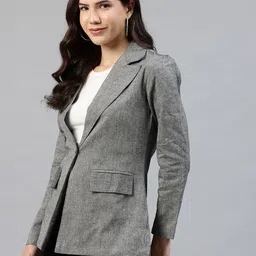 Cottinfab Notched Lapel Single-Breasted Blazer image 4