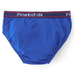 Pine Kids Cotton Knit Solid Colour & Printed Briefs Pack of 3 - Yellow Blue & Red image 5