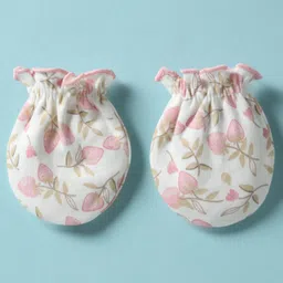 Ben Benny 100% Cotton Knit Tropical Theme Printed Cap Mitten Booties Set Pink - Diameter 9 cm image 5