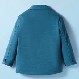 Babyhug Knit Full Sleeves Solid Blazer With Printed Tee - Teal Blue image 5