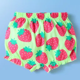 Babyhug 100% Cotton Fruits Printed Bloomers Pack Of 3 - Dark Pink Orange & Green image 4