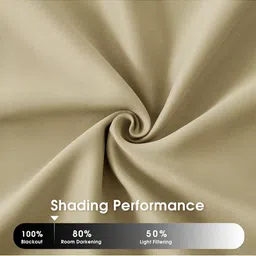 HOMEMONDE Beige 2 Pieces Black Out Window Curtains image 4