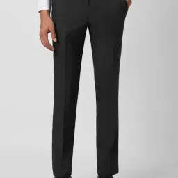 Van Heusen Grey Slim Fit Checks Trousers-picture-35