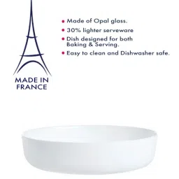 Luminarc White Opalware Smart Cuisine Diwali Tempered Round Dish (4000ml) image 3