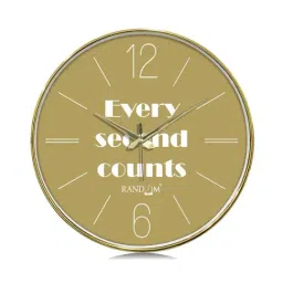 RANDOM Gold Plastic Silent Pastel Round Wall Clock image 3