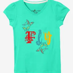 Naughty Ninos Girls Pack of 3 Typography Printed Round Neck T-shirts image 1