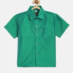THANGAMAGAN Kids Green Solid Shirt-picture-37