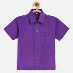 THANGAMAGAN Kids Lavender Solid Shirt-picture-40