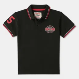 R&B Kids Jet Black Short Sleeves Regular Fit Polo T-Shirt-picture-24