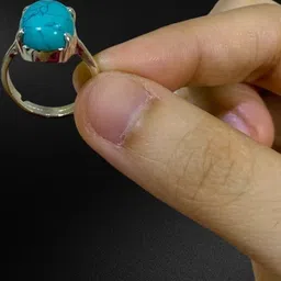 GenZcomplex Blue Brass Turquoise Finger Ring-picture-13