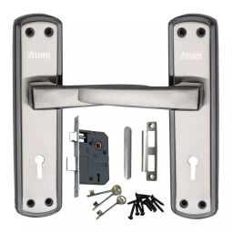Atom Iron Silver Door Handle Lock Set, 703-K.Y._B/S-picture-27