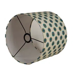 Grated Ginger Green & Beige Printed Contemporary Cylindrical Shaped Lamp Shade image 2