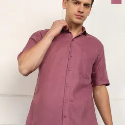 BROWN BROTHERS Men Pack of 2 Solid Spread Collar Casual Shirts-picture-33