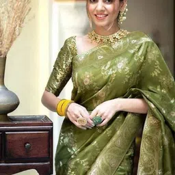 Bhagirath Fashion Woven Design Zari Art Silk Heavy Work Banarasi Saree image 3